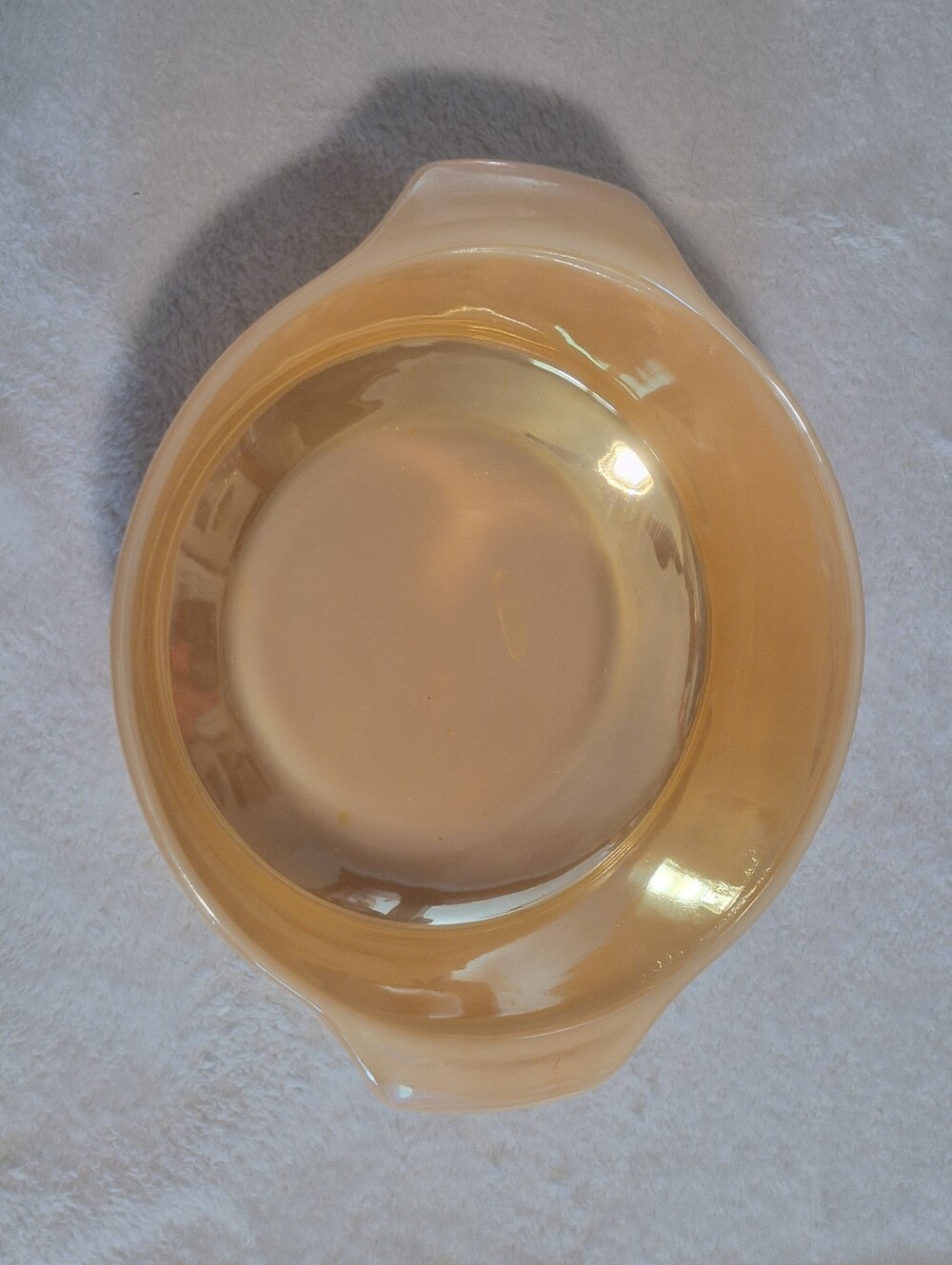 Vintage Anchor Hocking Fire-King Peach Lustre Casserole Dish - Picture 2 of 9